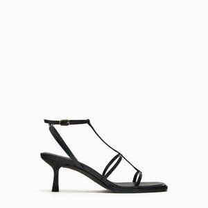 Zara Strappy Heeled Black Sandals
